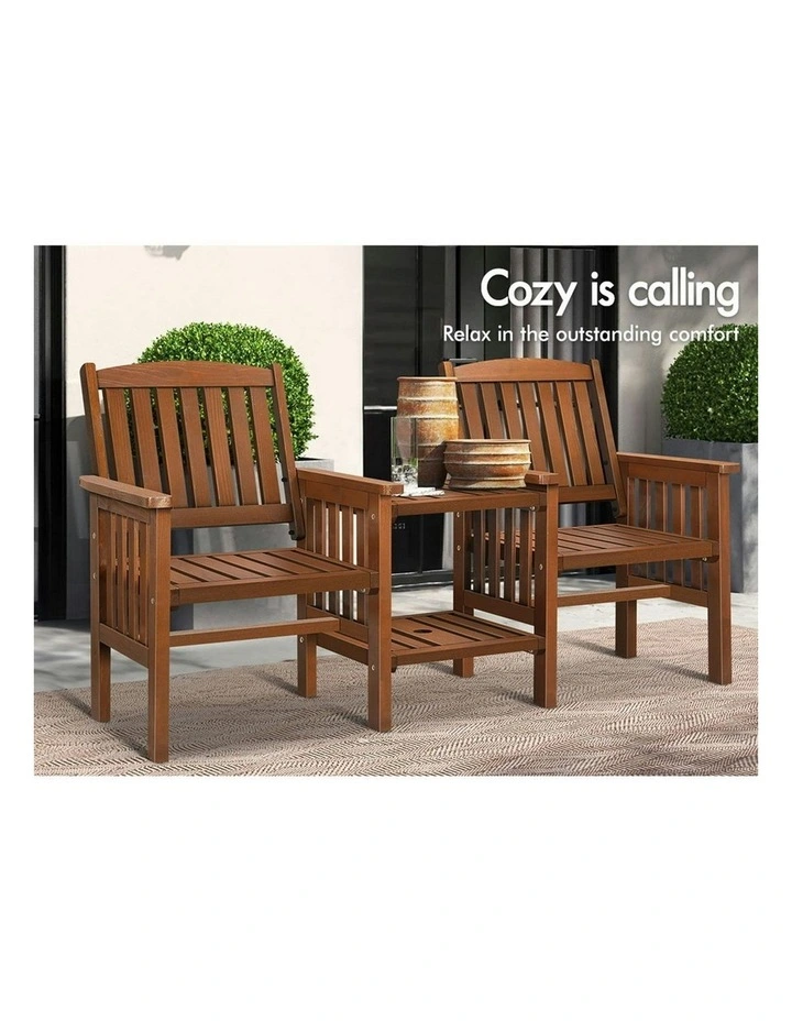 Wooden Garden Bench in Brown image 3