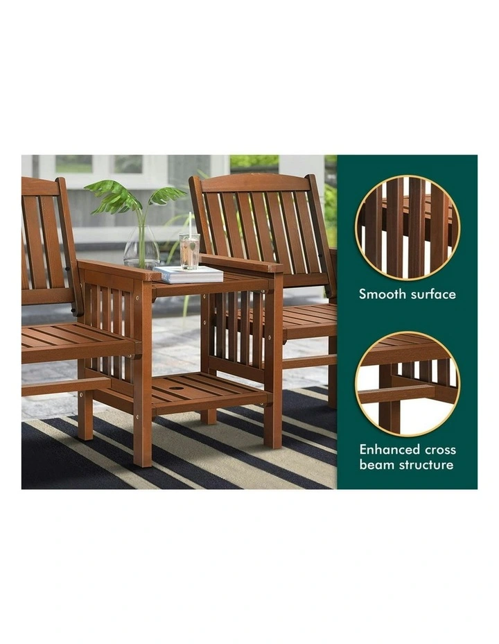 Wooden Garden Bench in Brown image 4