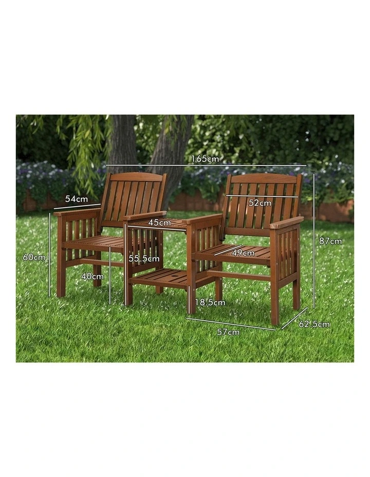 Wooden Garden Bench in Brown image 7