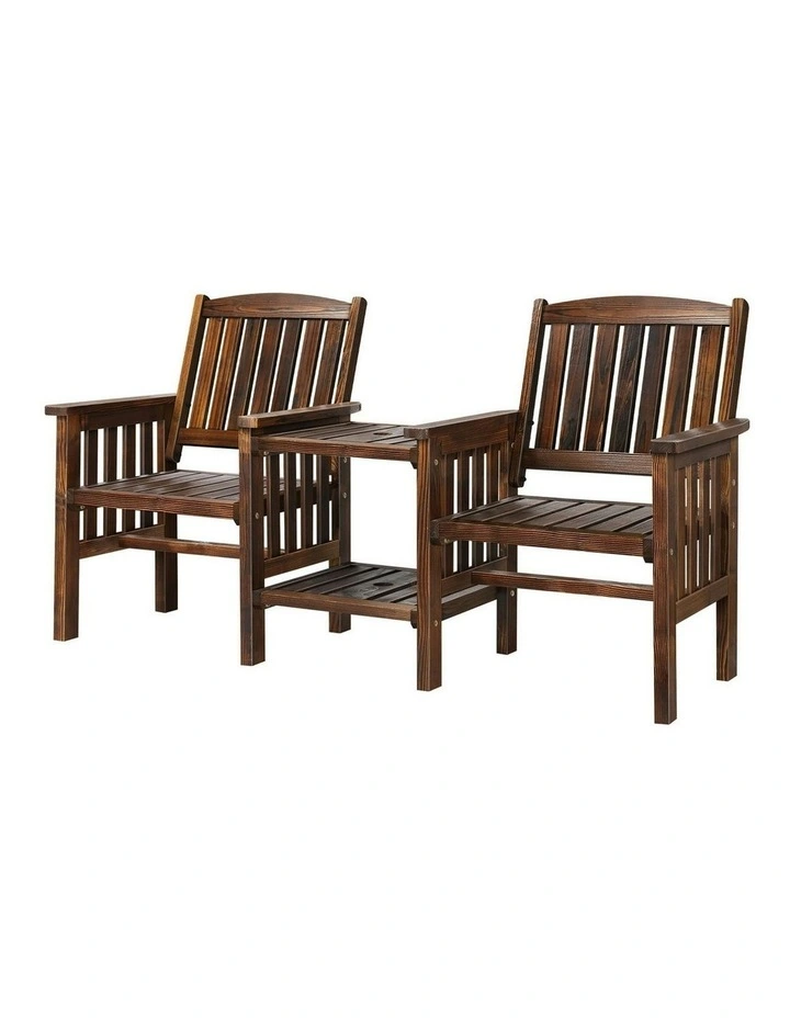 Wooden Garden Bench in Charcoal image 1