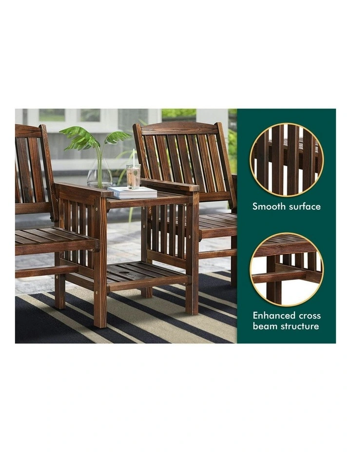 Wooden Garden Bench in Charcoal image 4