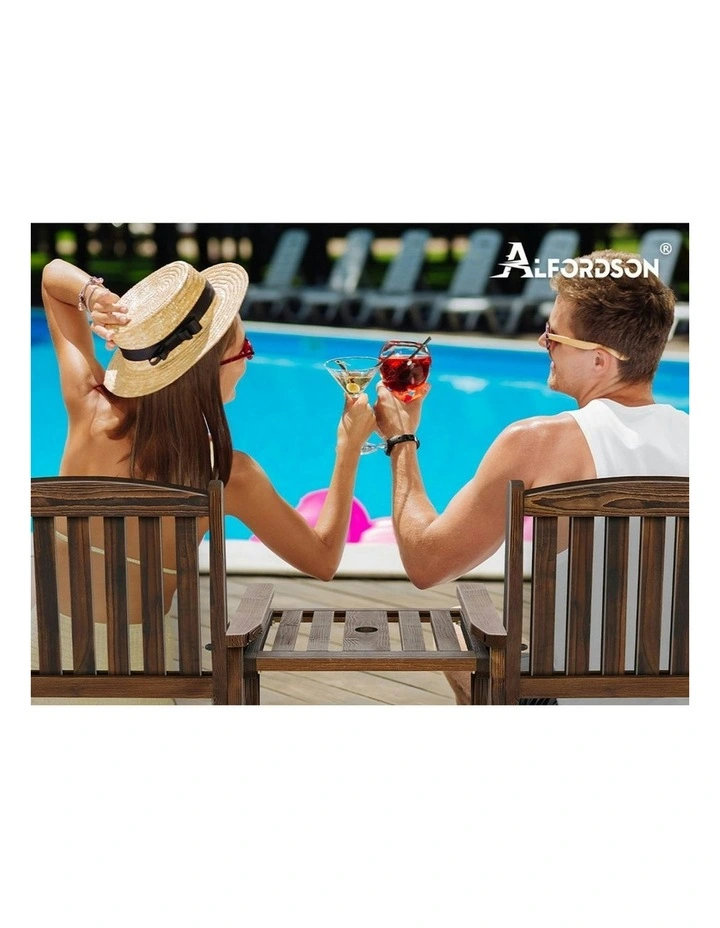 Wooden Garden Bench in Charcoal image 5