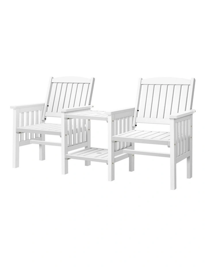 Wooden Garden Bench in White image 1