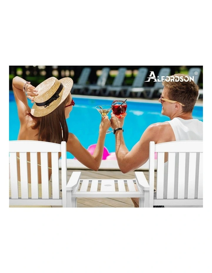 Wooden Garden Bench in White image 6