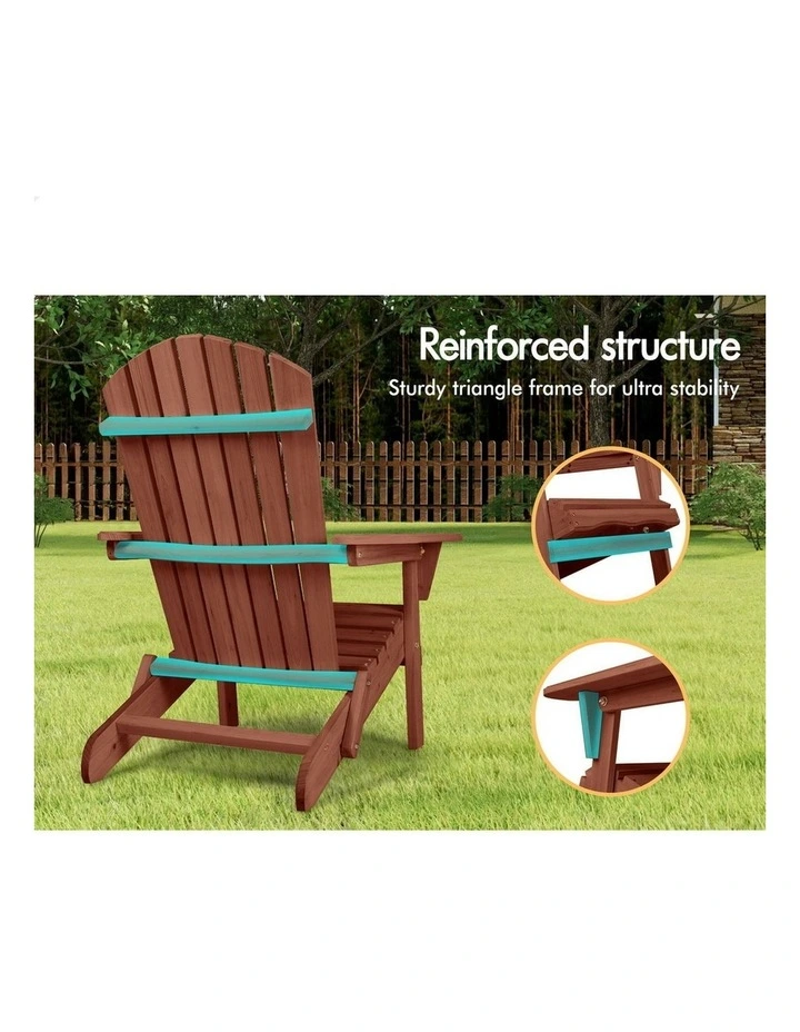Adirondack Chairs Wooden Outdoor Patio Furniture in Brown image 5