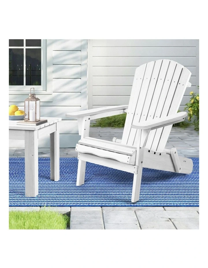Wooden Adirondack Chairs in White image 2