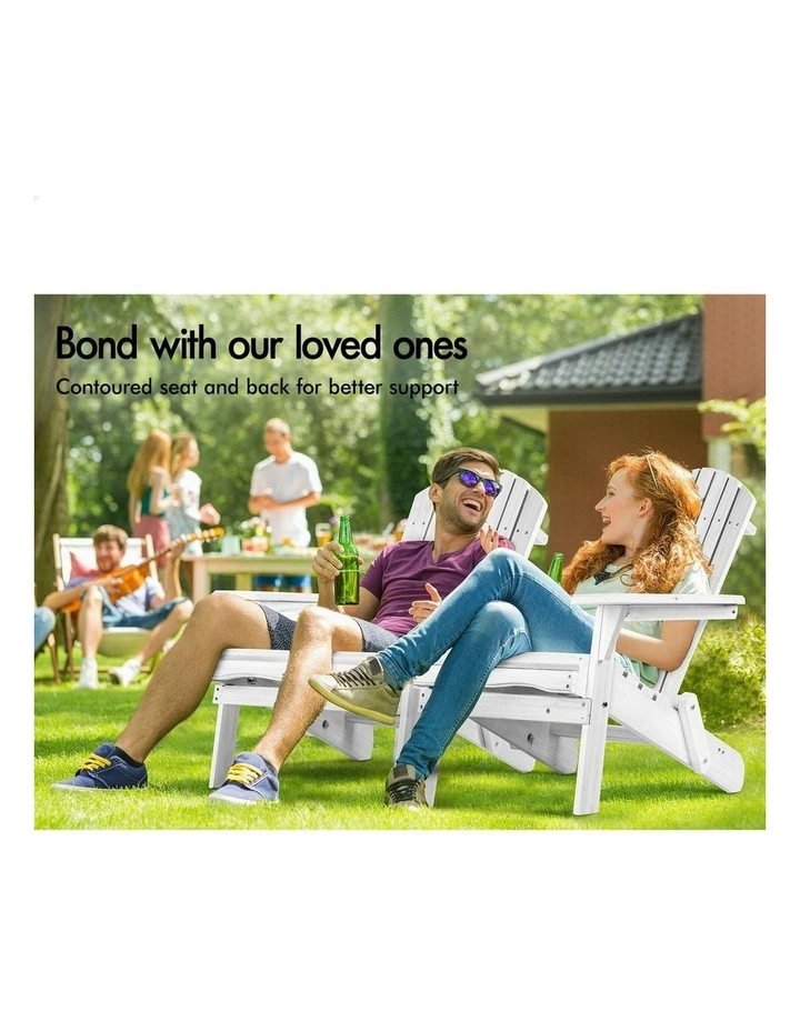 Wooden Adirondack Chairs in White image 3
