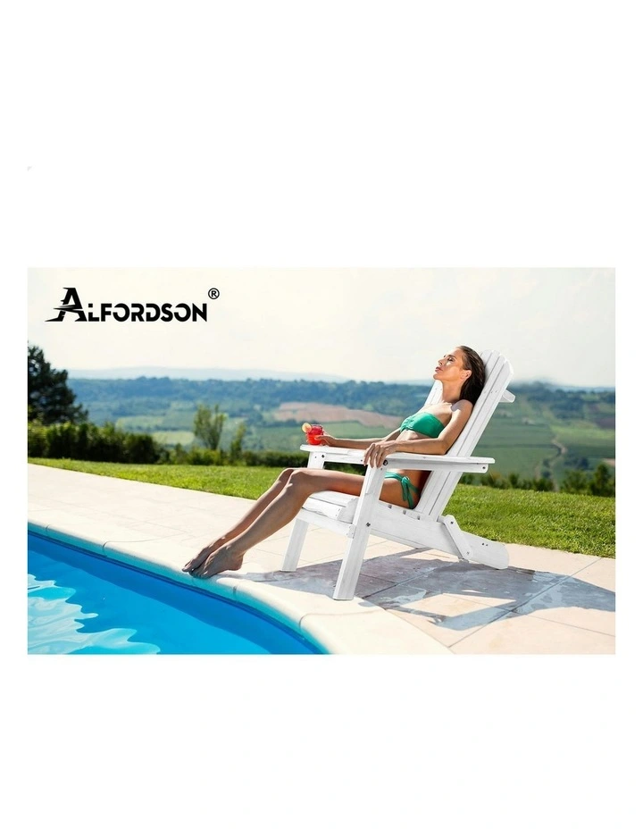 Wooden Adirondack Chairs in White image 5