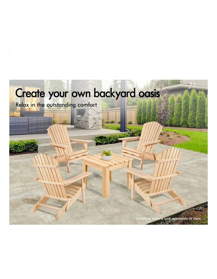 Outdoor Wooden Chairs in Natural image 3