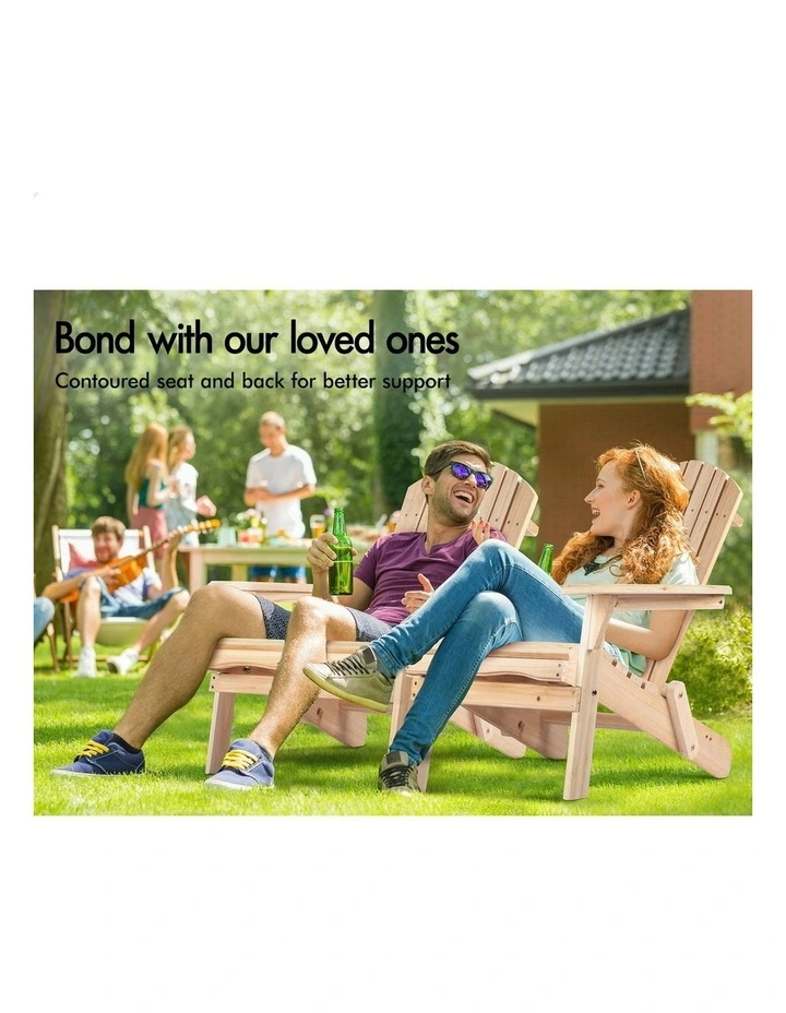 Wooden Adirondack Chair in Brown image 3
