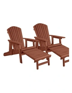 Outdoor Adirondack Chairs 2 Piece in Brown