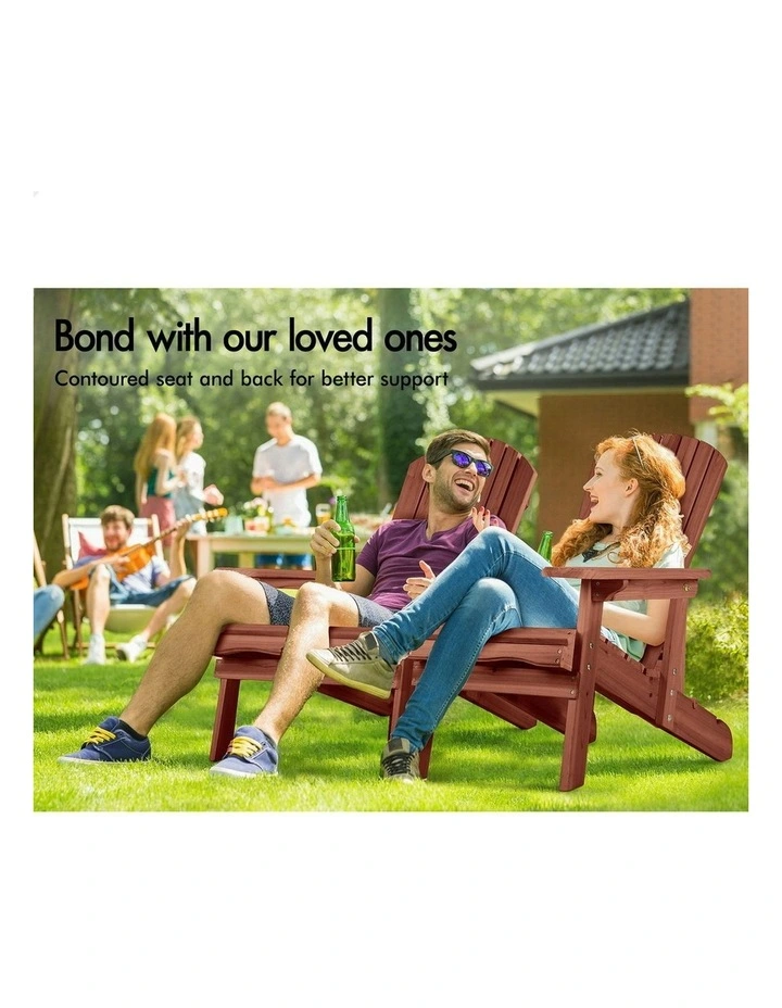 Outdoor Adirondack Chairs 2 Piece in Brown image 3