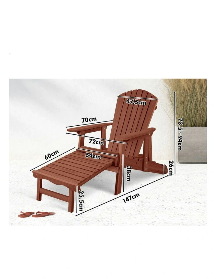 Outdoor Adirondack Chairs 2 Piece in Brown image 6
