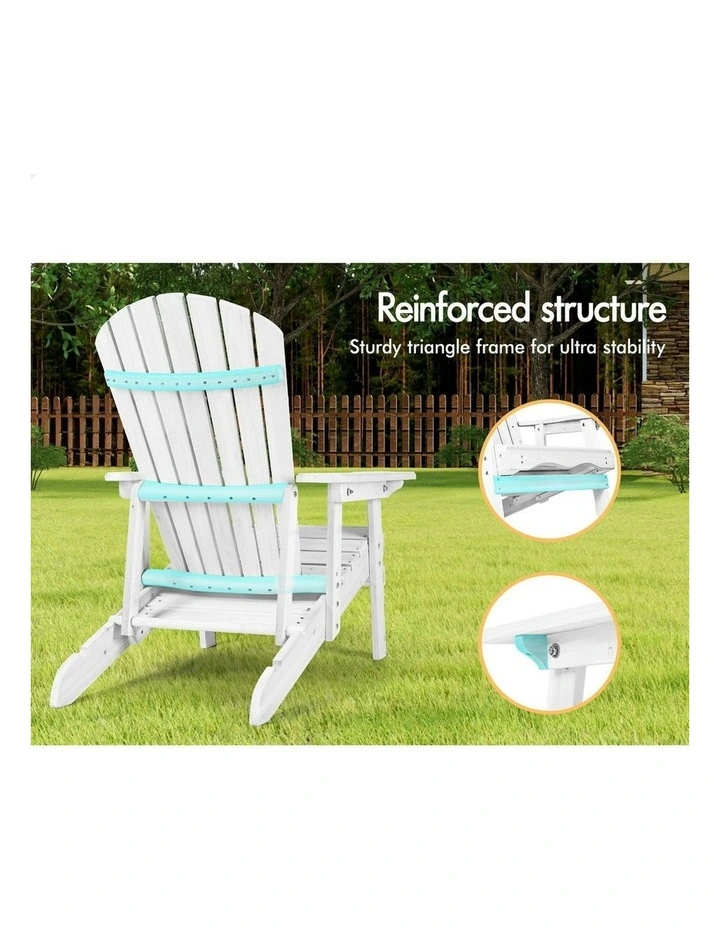 Outdoor Adirondack Chairs 2 Piece in White image 6
