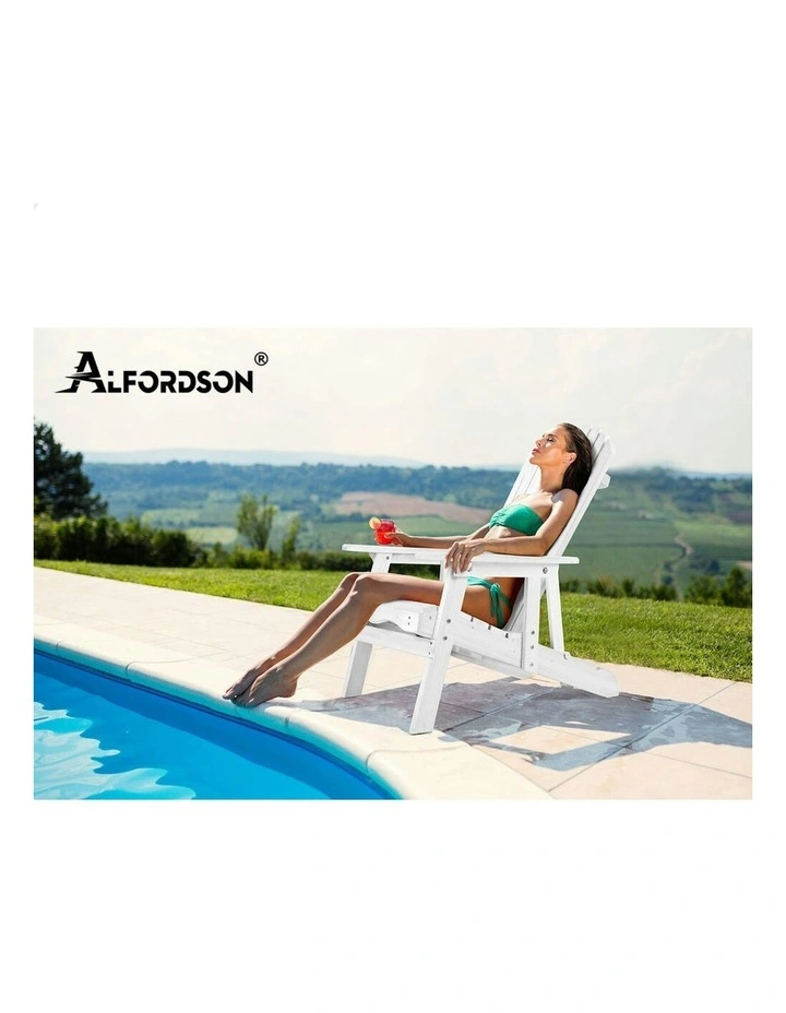 Outdoor Adirondack Chairs 2 Piece in White image 7