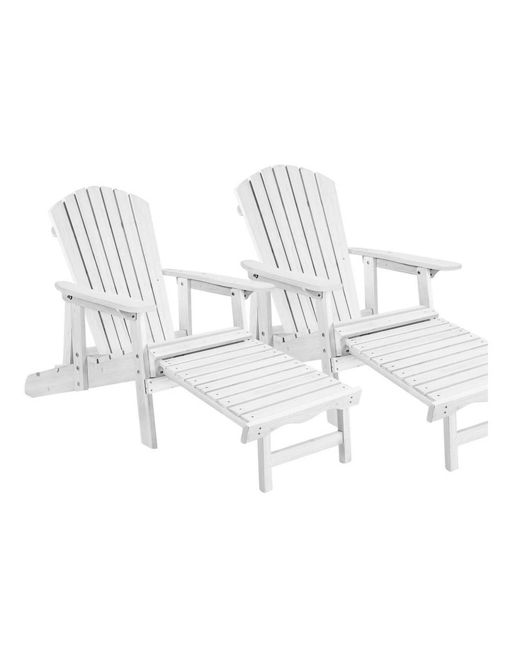 Outdoor Adirondack Chairs 2 Piece in White image 1