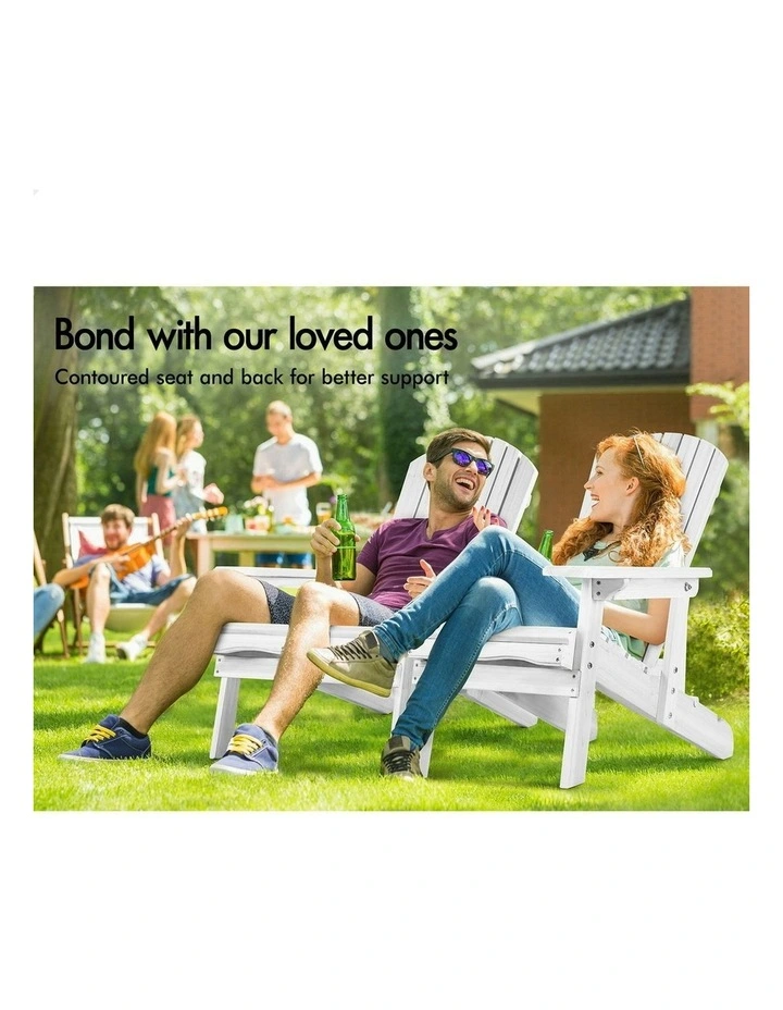 Outdoor Adirondack Chairs 2 Piece in White image 3