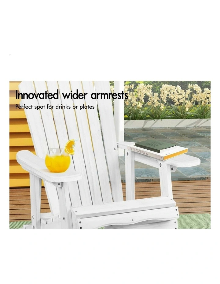 Outdoor Adirondack Chairs 2 Piece in White image 5