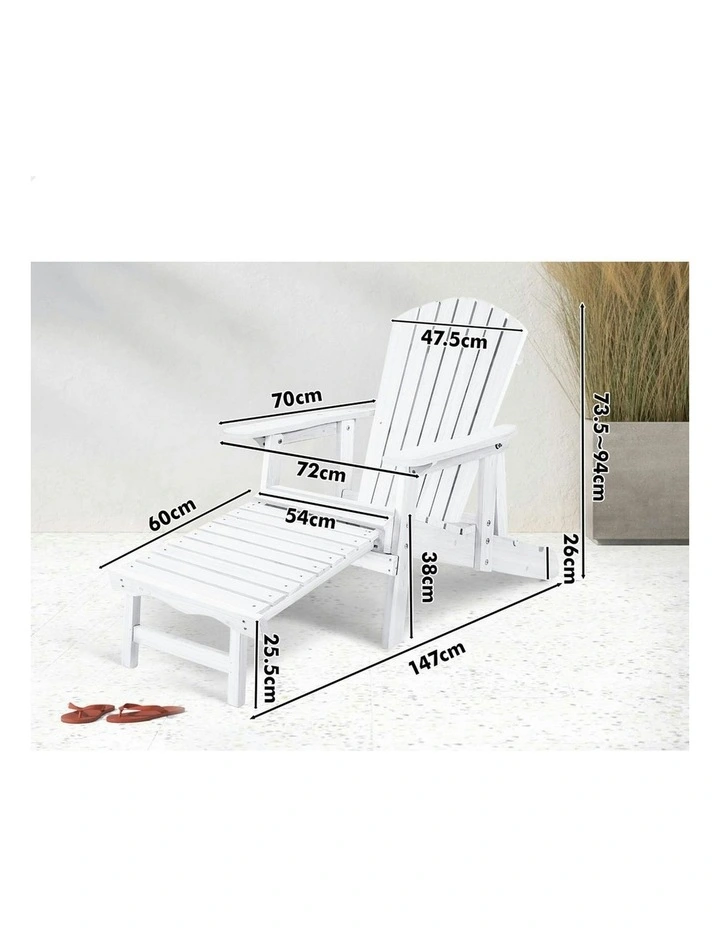 Outdoor Adirondack Chairs 2 Piece in White image 6