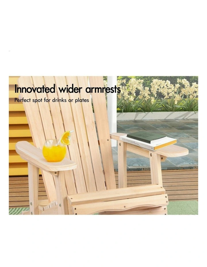 Outdoor Adirondack Chairs 2 Piece in Natural image 5