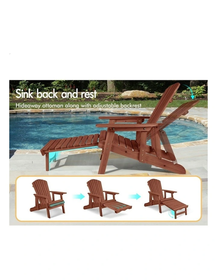 Adirondack Chair And Table Set in Brown image 4