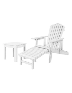 Adirondack Chair And Table Set 2 Piece in White