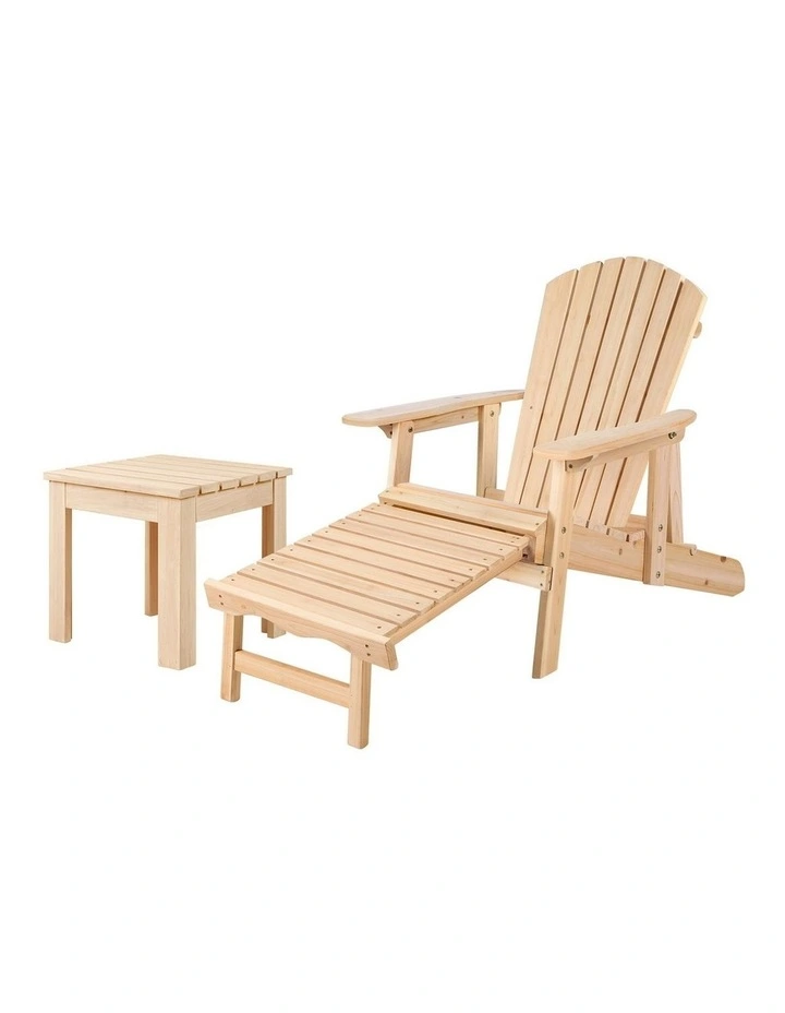Adirondack Chair And Table Set 2 Piece in Brown image 1