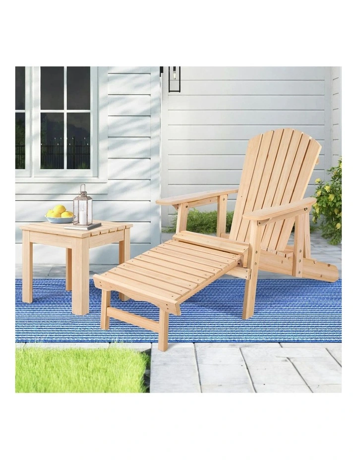 Adirondack Chair And Table Set 2 Piece in Brown image 2