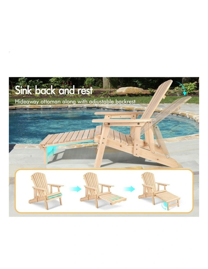 Adirondack Chair And Table Set 2 Piece in Brown image 4