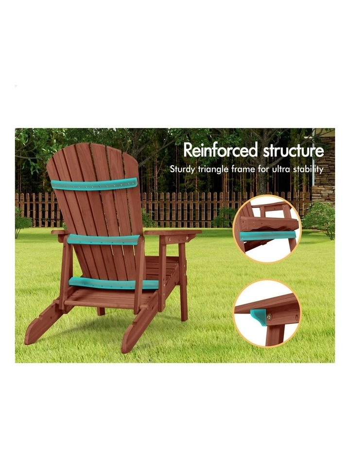 Adirondack Chairs And Table Set 3 Piece in Brown image 6