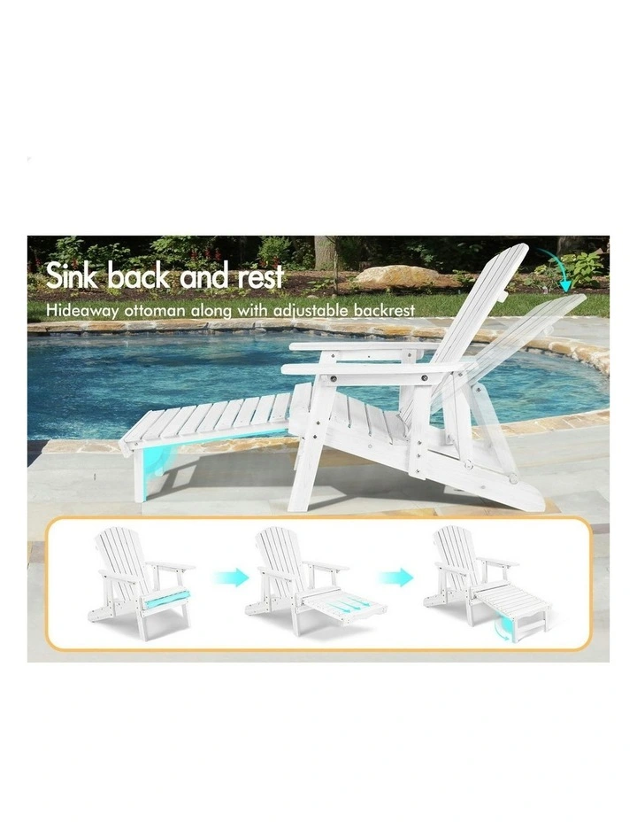 Adirondack Chairs And Table Set 3 Piece in White image 4