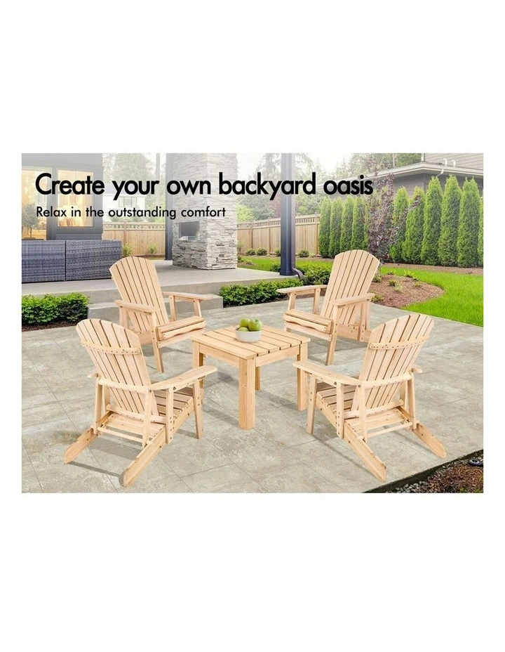 Adirondack Chairs And Table Set 3 Piece in Brown image 3