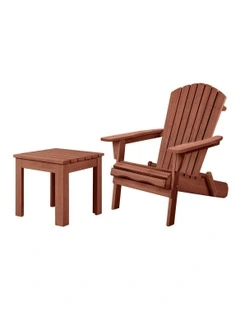 Adirondack Chair And Table Set 2 Piece in Brown