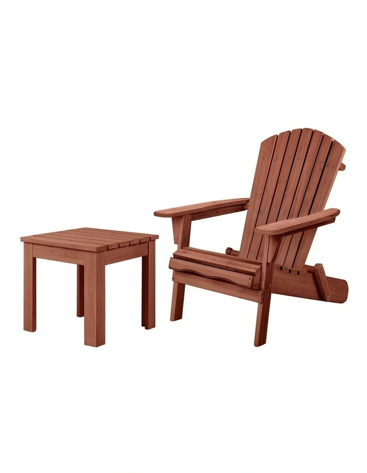 Adirondack Chair And Table Set 2 Piece in Brown image 1