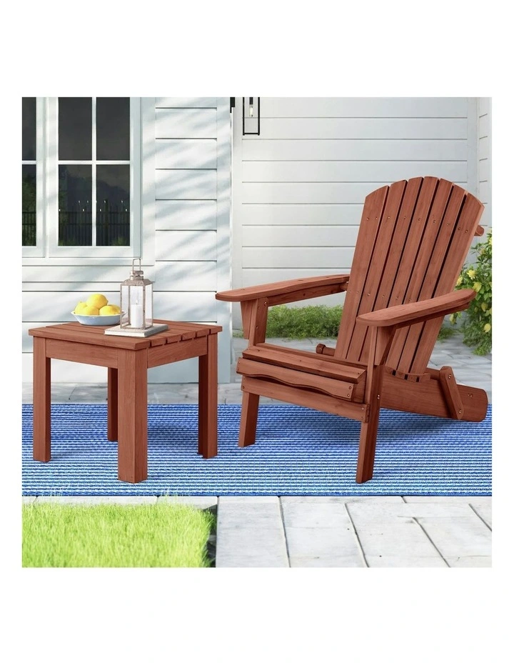 Adirondack Chair And Table Set 2 Piece in Brown image 2