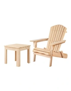 Adirondack Chair And Table Set 2 Piece in Brown