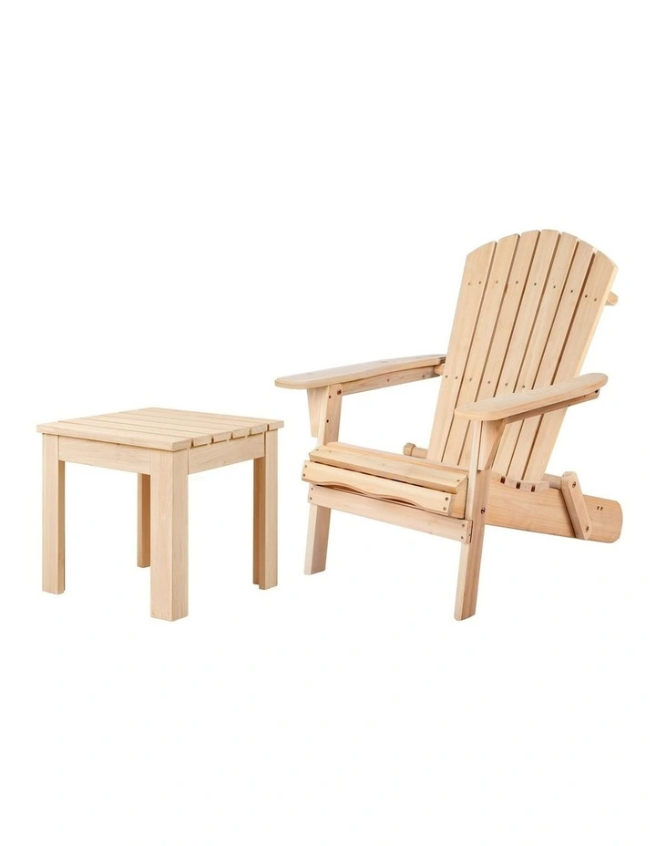 Adirondack Chair And Table Set 2 Piece in Brown image 1