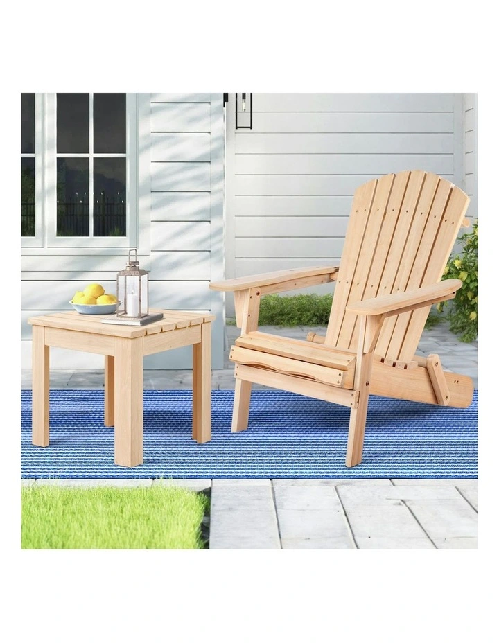 Adirondack Chair And Table Set 2 Piece in Brown image 2