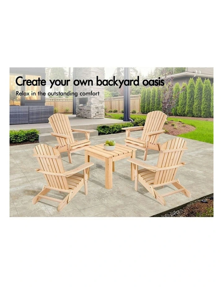 Adirondack Chair And Table Set 2 Piece in Brown image 3