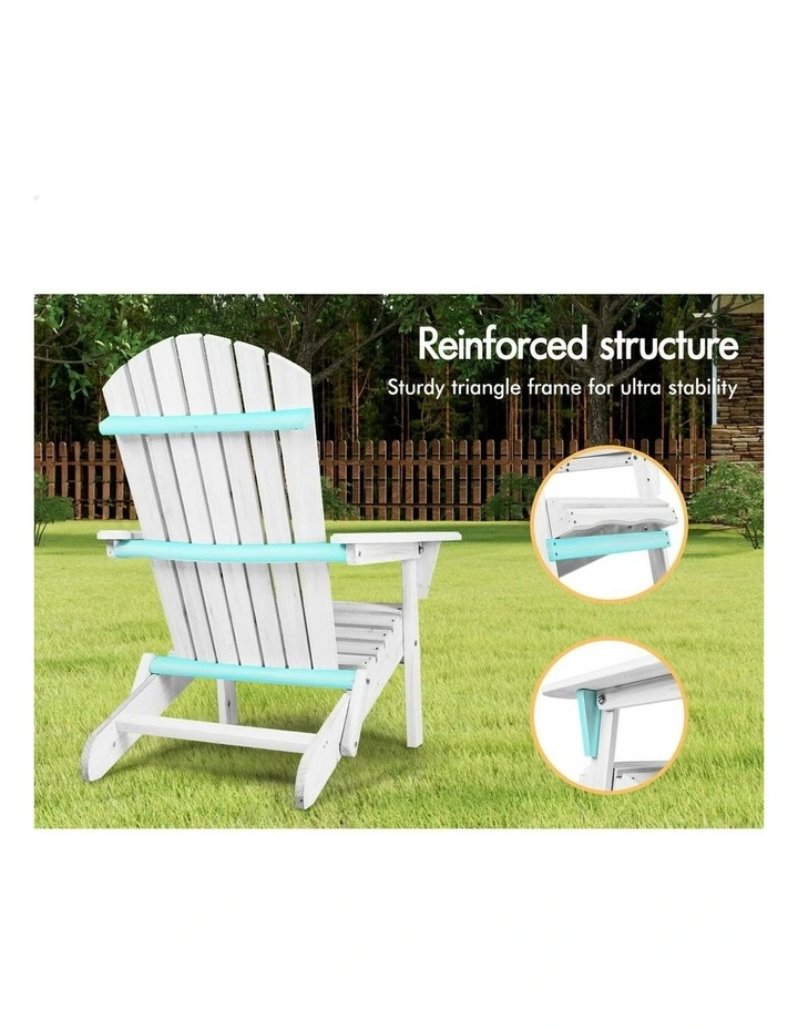 Adirondack Chairs And Table Set 3 Piece in White image 5