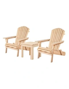 Adirondack Chairs And Table Set 3 Piece in Brown