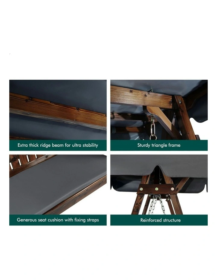 Patio Canopy Swing Chair in Charcoal image 6