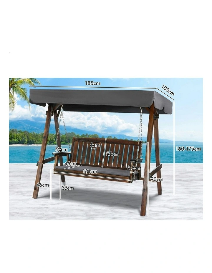 Patio Canopy Swing Chair in Charcoal image 7