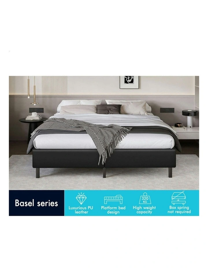 King Size Mattress Base Foundation Bed Frame in Black image 3
