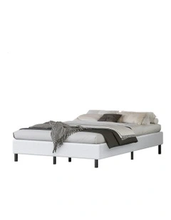 King Size Mattress Base Foundation Bed Frame in White