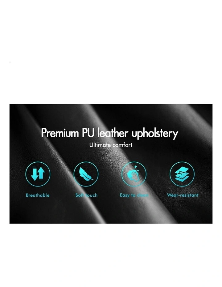 Basel Foundation Bed Frame King Single in Black Leather image 7