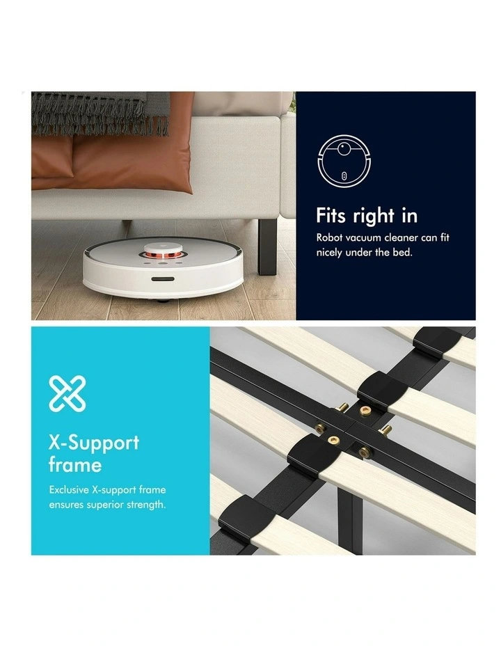 Basel Foundation Bed Frame King Single in Beige Fabric image 6