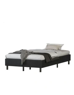 Basel Foundation Bed Frame King Single in Charcoal Fabric
