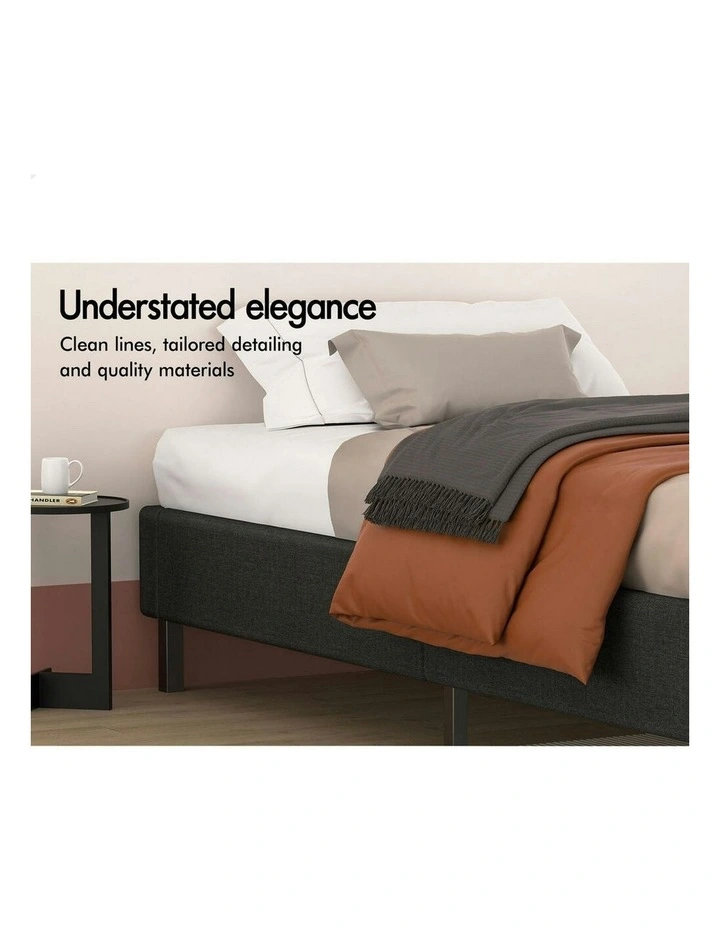 Basel Foundation Bed Frame King Single in Charcoal Fabric image 4