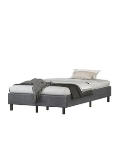 Basel Foundation Bed Frame King Single in Grey Fabric